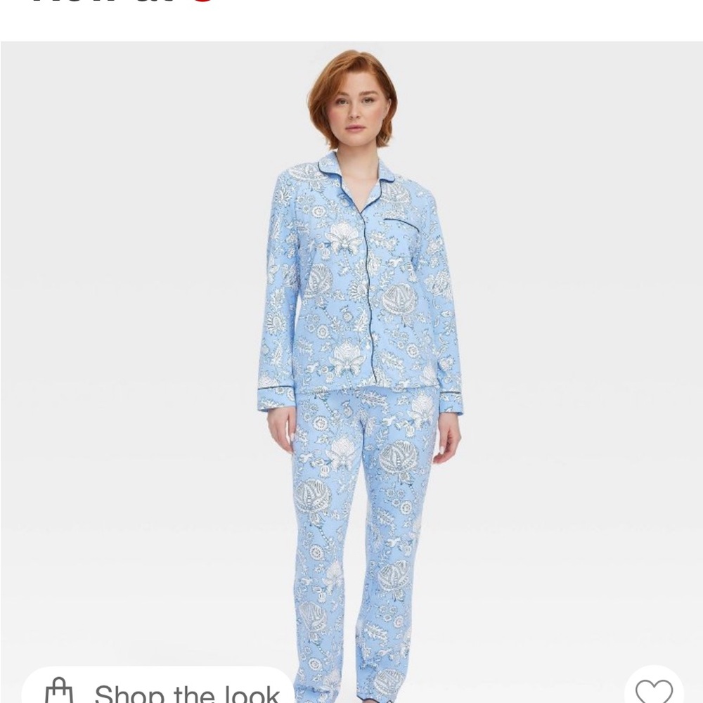 NWT Roller Rabbit x Target floral vines long sleeve w/pants pajamas set